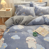HKM-130707 Double-Sided Milk Velvet Soft Quilt Cover in Fashionable Design