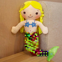 HKM-130707 Embroidered Mermaid Princess Comforter Plush Stuffed Toy with Sequin Mermaid Tail for All Ages