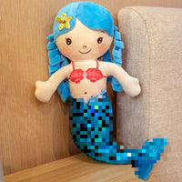 HKM-130707 Embroidered Mermaid Princess Comforter Plush Stuffed Toy with Sequin Mermaid Tail for All Ages