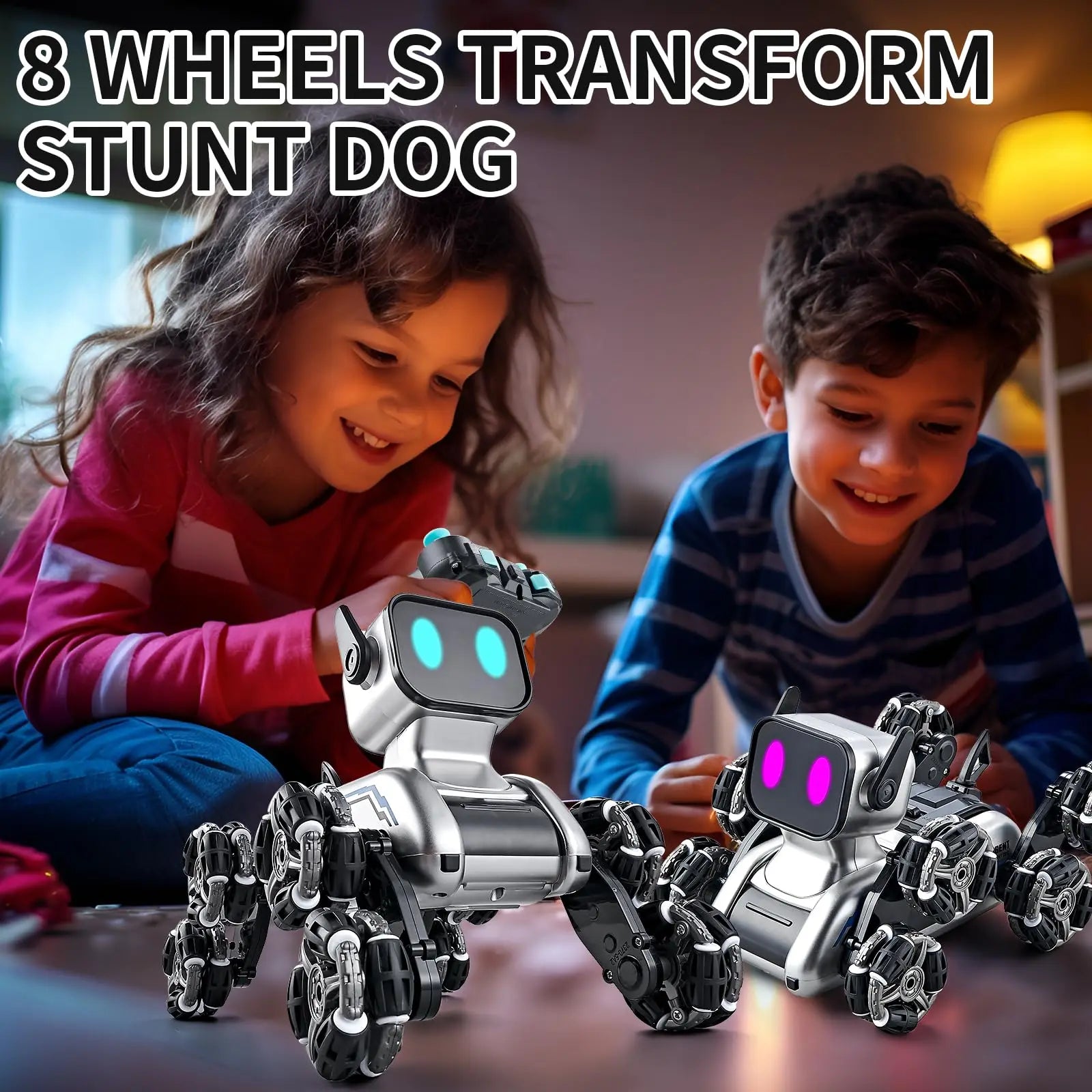 HKM-130835 EPT 8WD Gesture Sensing Stunt Robot Dog with Light and Sound - RC Toy for Ages 5 and Up