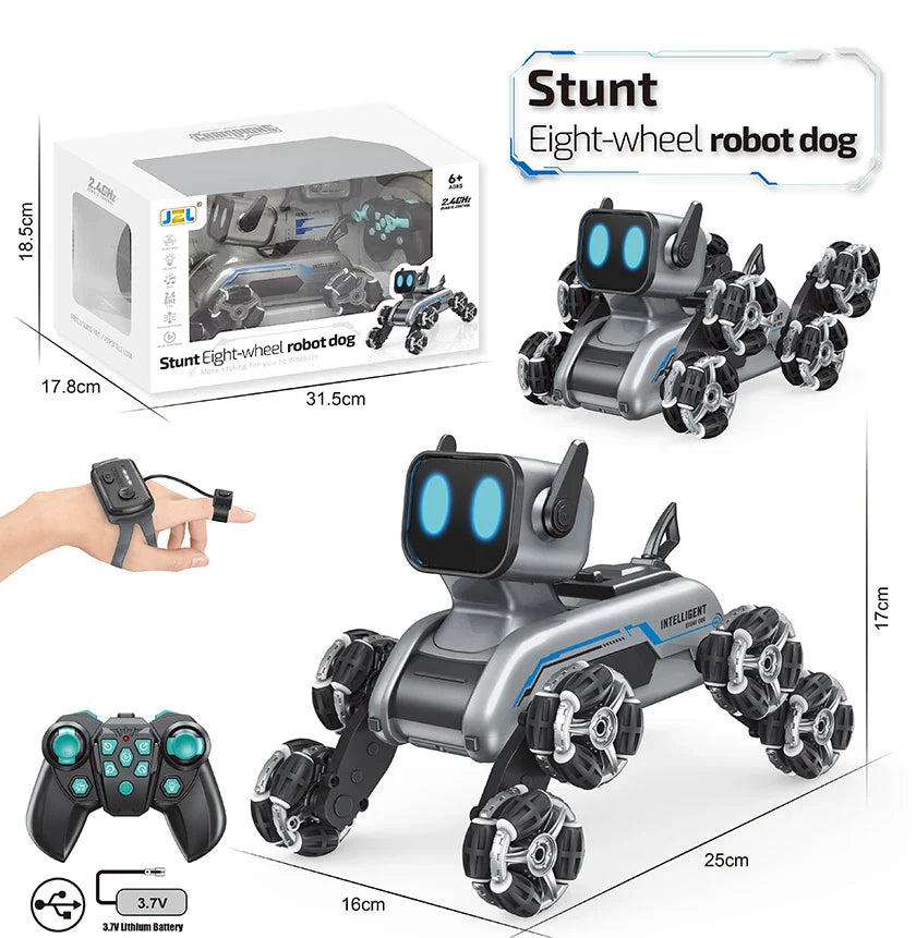 HKM-130835 EPT 8WD Gesture Sensing Stunt Robot Dog with Light and Sound - RC Toy for Ages 5 and Up