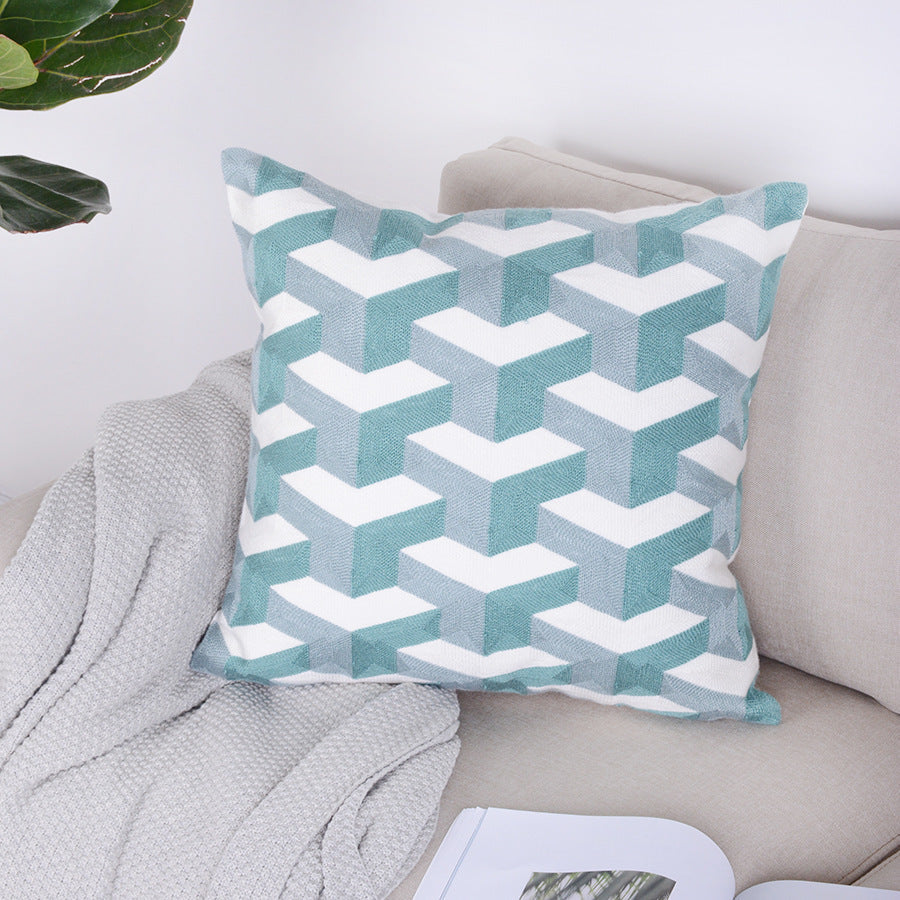 HKM-130835 Geometric Abstraction Minimalist Pillowcase in Kaleidoscope Colors - 45x45cm
