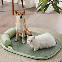 HKM-130835 Universal Cool Feeling Pet Bed - Four Seasons Cat Dog Sleeping Nest in Green Bamboo Panda, Various Sizes Available