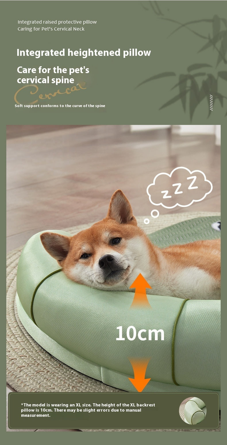 HKM-130835 Universal Cool Feeling Pet Bed - Four Seasons Cat Dog Sleeping Nest in Green Bamboo Panda, Various Sizes Available