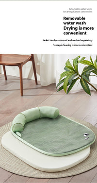HKM-130835 Universal Cool Feeling Pet Bed - Four Seasons Cat Dog Sleeping Nest in Green Bamboo Panda, Various Sizes Available