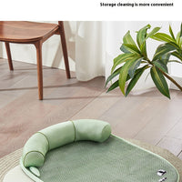 HKM-130835 Universal Cool Feeling Pet Bed - Four Seasons Cat Dog Sleeping Nest in Green Bamboo Panda, Various Sizes Available