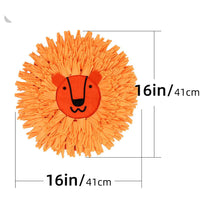 HKM-130899 Lion Head Design Sniffer Blanket - Slow Food Training Pad for Dogs - 41x41cm, Orange, Cotton Imitation