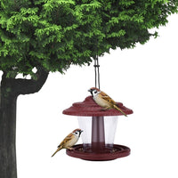HKM-130963 Transparent Hanging Bird Feeder - 18x18x19 cm, Perfect for Attracting Birds