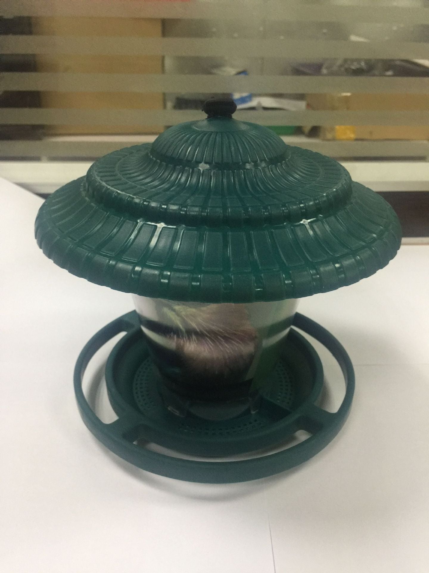 HKM-130963 Transparent Hanging Bird Feeder - 18x18x19 cm, Perfect for Attracting Birds