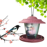 HKM-130963 Transparent Hanging Bird Feeder - 18x18x19 cm, Perfect for Attracting Birds