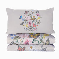 HKM-131027 Light Pink Butterfly Flower Comforter Set for Twin Beds with Soft Comforter and 2 Pillow Shams