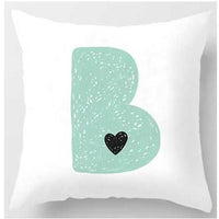 HKM-131091 Cute Alphabet L Short Plush Cushion Cover, 45x45cm Pillowcase