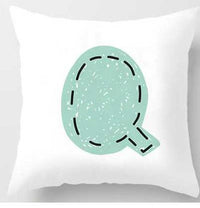 HKM-131091 Cute Alphabet L Short Plush Cushion Cover, 45x45cm Pillowcase