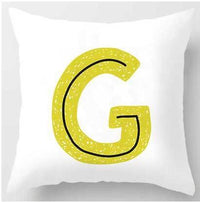 HKM-131091 Cute Alphabet L Short Plush Cushion Cover, 45x45cm Pillowcase