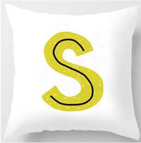 HKM-131091 Cute Alphabet L Short Plush Cushion Cover, 45x45cm Pillowcase