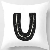 HKM-131091 Cute Alphabet L Short Plush Cushion Cover, 45x45cm Pillowcase