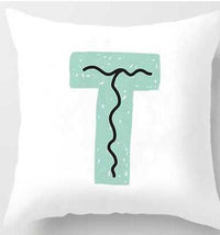 HKM-131091 Cute Alphabet L Short Plush Cushion Cover, 45x45cm Pillowcase