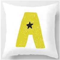 HKM-131091 Cute Alphabet L Short Plush Cushion Cover, 45x45cm Pillowcase