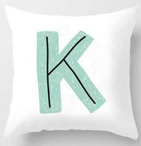 HKM-131091 Cute Alphabet L Short Plush Cushion Cover, 45x45cm Pillowcase