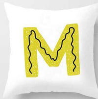 HKM-131091 Cute Alphabet L Short Plush Cushion Cover, 45x45cm Pillowcase
