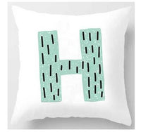HKM-131091 Cute Alphabet L Short Plush Cushion Cover, 45x45cm Pillowcase