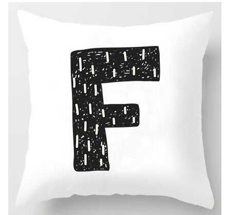 HKM-131091 Cute Alphabet L Short Plush Cushion Cover, 45x45cm Pillowcase