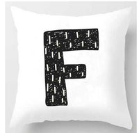 HKM-131091 Cute Alphabet L Short Plush Cushion Cover, 45x45cm Pillowcase