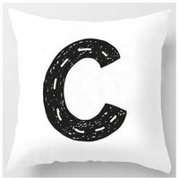 HKM-131091 Cute Alphabet L Short Plush Cushion Cover, 45x45cm Pillowcase