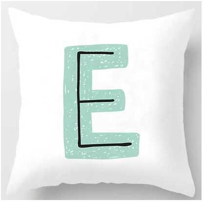 HKM-131091 Cute Alphabet L Short Plush Cushion Cover, 45x45cm Pillowcase
