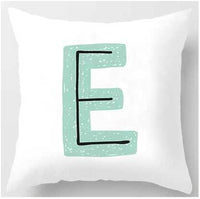 HKM-131091 Cute Alphabet L Short Plush Cushion Cover, 45x45cm Pillowcase