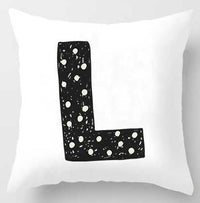 HKM-131091 Cute Alphabet L Short Plush Cushion Cover, 45x45cm Pillowcase