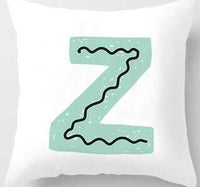 HKM-131091 Cute Alphabet L Short Plush Cushion Cover, 45x45cm Pillowcase