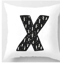 HKM-131091 Cute Alphabet L Short Plush Cushion Cover, 45x45cm Pillowcase