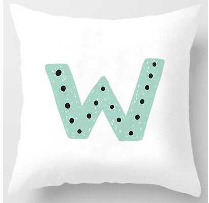 HKM-131091 Cute Alphabet L Short Plush Cushion Cover, 45x45cm Pillowcase