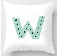 HKM-131091 Cute Alphabet L Short Plush Cushion Cover, 45x45cm Pillowcase