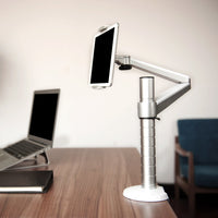 HKM-131219 Aluminum Alloy Double-Arm Laptop and Tablet Stand for 10-15 Inch Devices