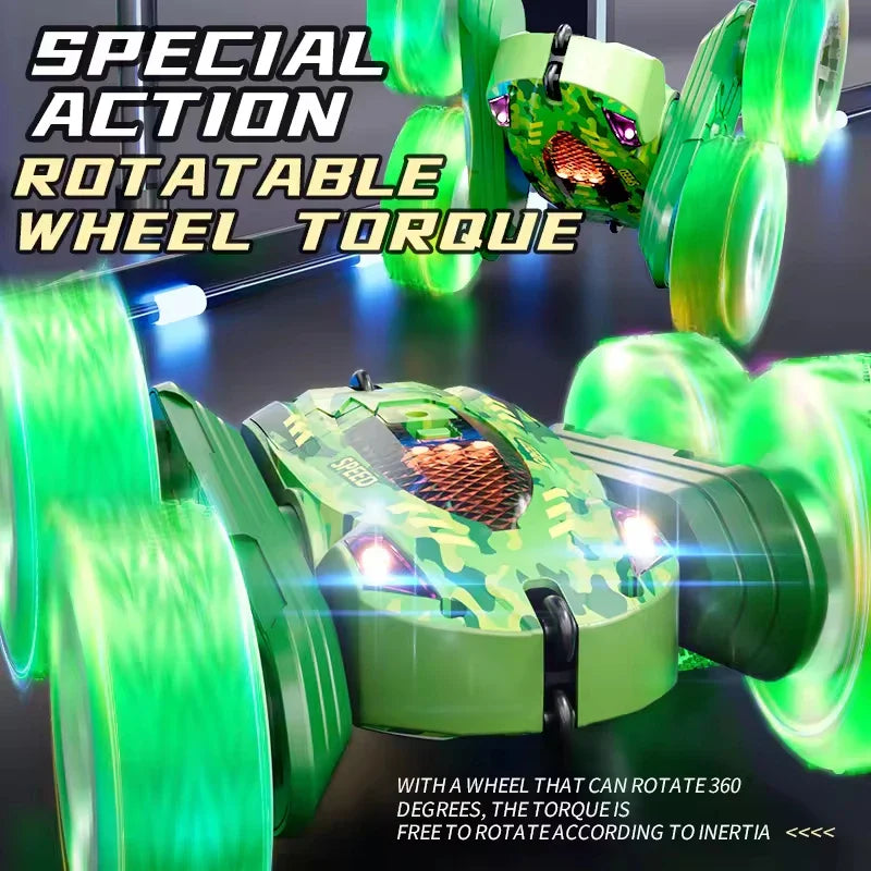 HKM-131283 Double Sided Remote Control Stunt Car with 360 Degree Rotation and LED Lights