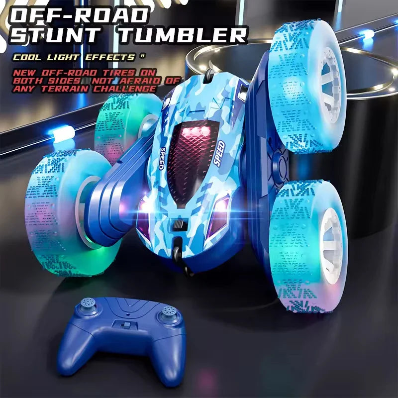 HKM-131283 Double Sided Remote Control Stunt Car with 360 Degree Rotation and LED Lights