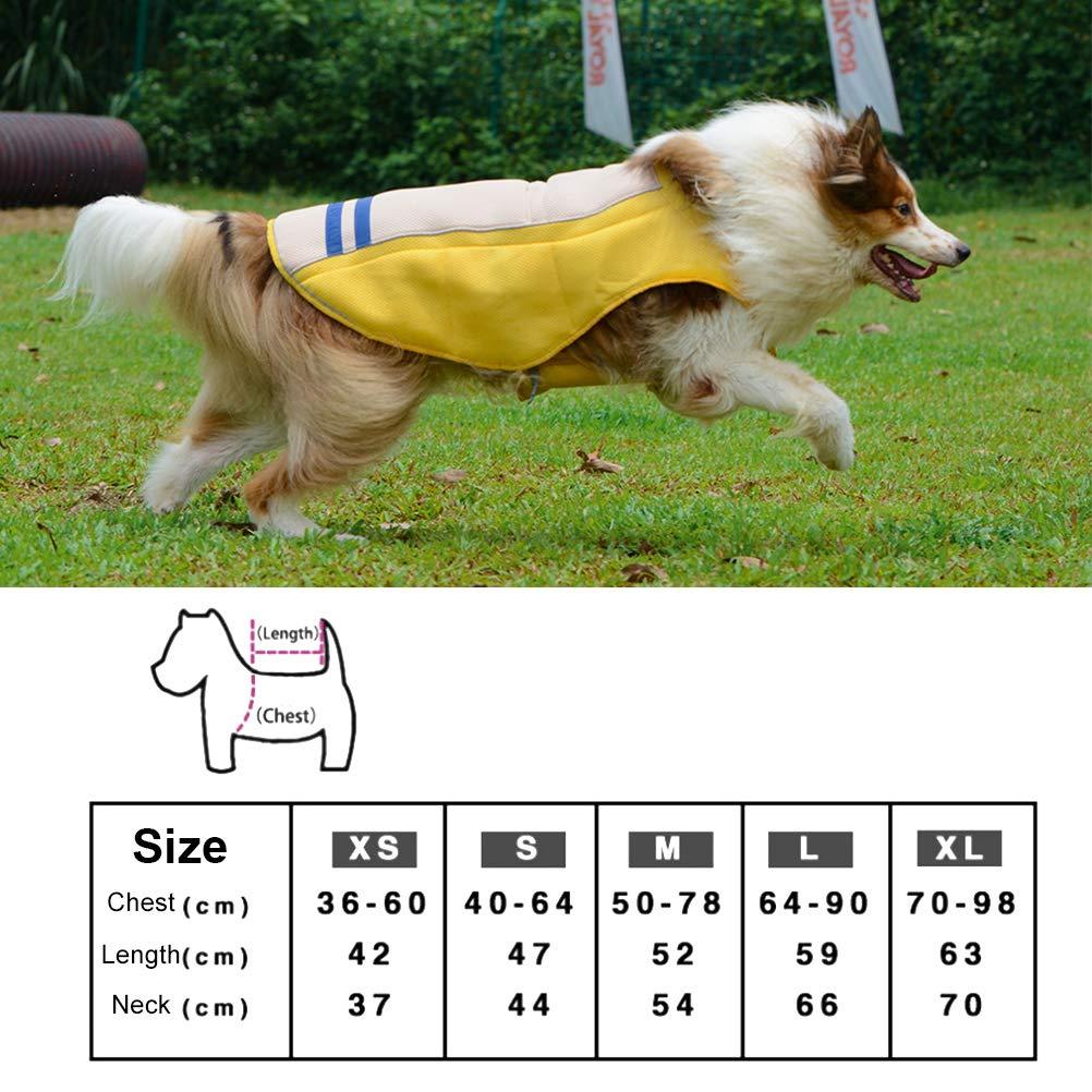 HKM-131475 Cooling Sun Protection Vest for Dogs - Lightweight Polyester, Blue and Yellow, Multiple Sizes Available