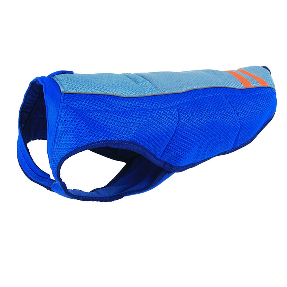 HKM-131475 Cooling Sun Protection Vest for Dogs - Lightweight Polyester, Blue and Yellow, Multiple Sizes Available
