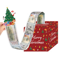 HKM-131475 Festive Red Christmas Money Box for Holiday Parties and Decorations