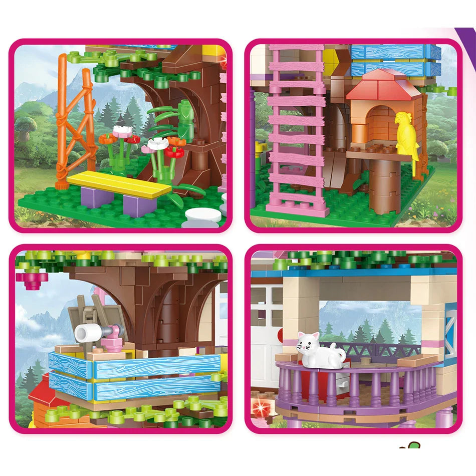 HKM-131603 Forest Tree House Building Block Set for Ages 6 and Up - Creative DIY Villa Castle Model