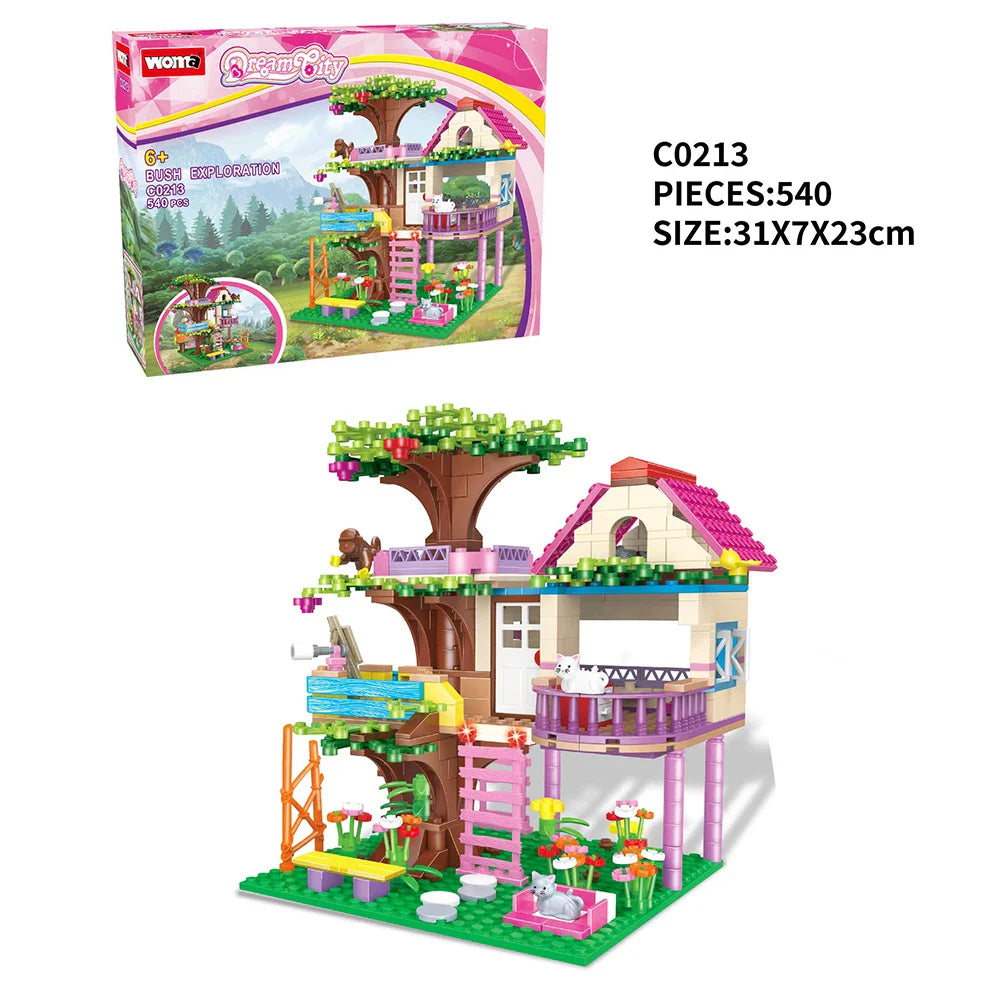 HKM-131603 Forest Tree House Building Block Set for Ages 6 and Up - Creative DIY Villa Castle Model