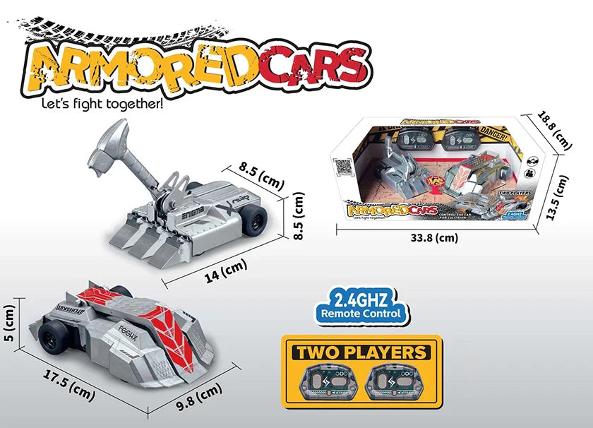 HKM-131667 Remote-Controlled Mini Battle Vehicles - Two Pack Electric Combat Cars for Indoor/Outdoor Fun