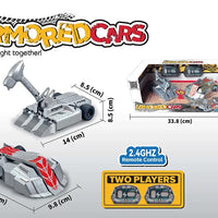 HKM-131667 Remote-Controlled Mini Battle Vehicles - Two Pack Electric Combat Cars for Indoor/Outdoor Fun