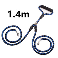HKM-131731 Durable Double-Ended Dog Leash with Padded Handles and Reflective Safety Threads