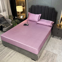 HKM-131795 Houndstooth Ice Silk Jacquard Fitted Three-Piece Bed Sheet Set in Various Colors and Sizes
