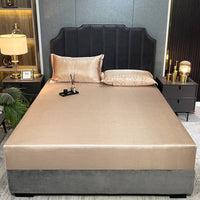 HKM-131795 Houndstooth Ice Silk Jacquard Fitted Three-Piece Bed Sheet Set in Various Colors and Sizes