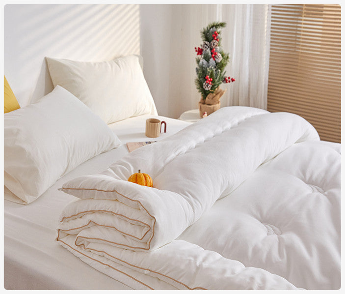 HKM-131859 Universal Antibacterial Soybean Fiber Quilt for All Seasons - Natural White, Multiple Sizes