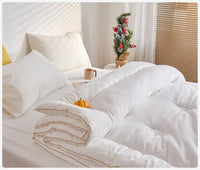 HKM-131859 Universal Antibacterial Soybean Fiber Quilt for All Seasons - Natural White, Multiple Sizes